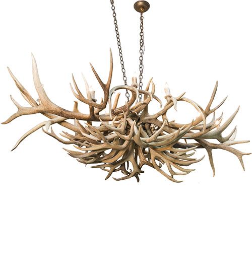 Meyda 71" Long Antlers Deer 10 Light Oblong Chandelier
