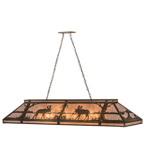 Meyda 72"L Moose at Lake Oblong Pendant