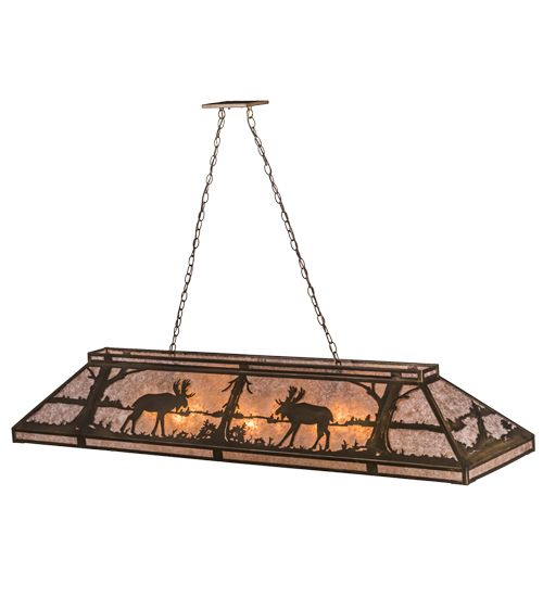 Meyda 72"L Moose at Lake Oblong Pendant