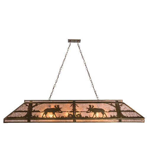 Meyda 72"L Moose at Lake Oblong Pendant