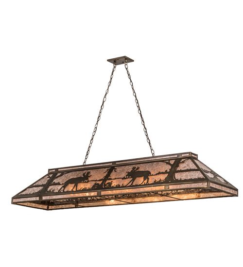 Meyda 72"L Moose at Lake Oblong Pendant