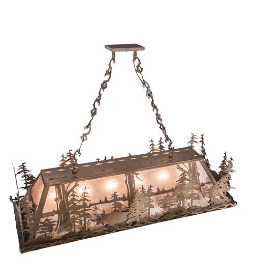 Meyda 72"L Moose Through the Trees Oblong Pendant