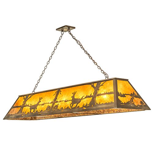 Meyda 72" Long Deer at Lake Oblong Pendant