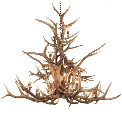 Meyda 72" Wide Antlers Elk 24 Light Chandelier