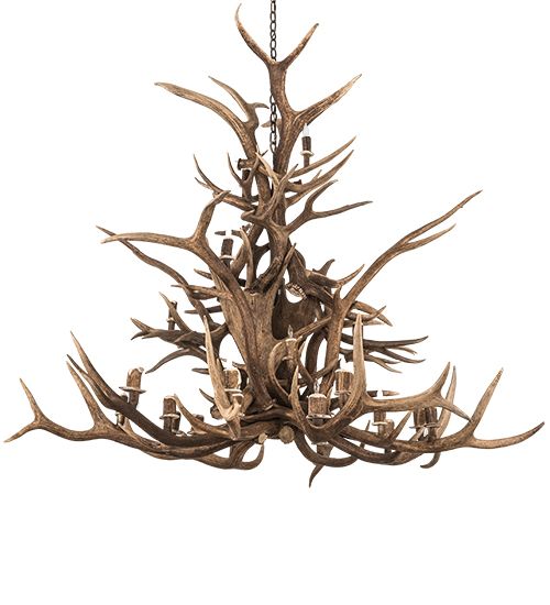 Meyda 72" Wide Antlers Elk 24 Light Chandelier