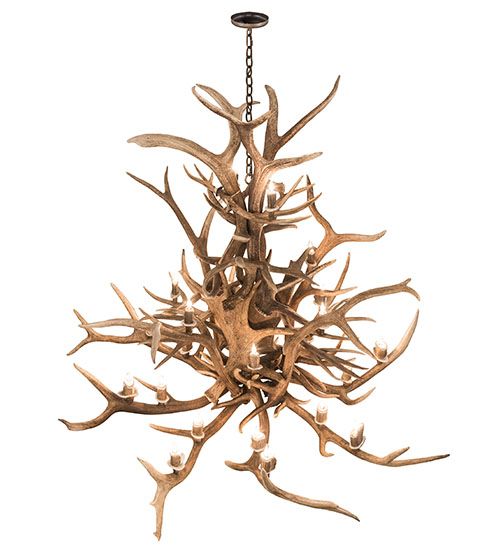Meyda 72" Wide Antlers Elk 24 Light Chandelier