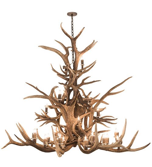 Meyda 72" Wide Antlers Elk 24 Light Chandelier