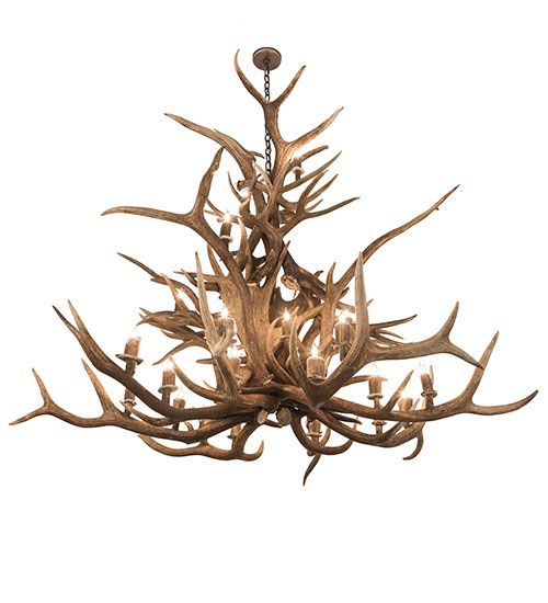 Meyda 72" Wide Antlers Elk 24 Light Chandelier