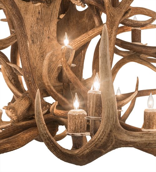 Meyda 72" Wide Antlers Elk 24 Light Chandelier