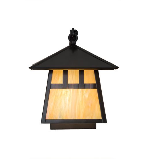 Meyda 8" Wide Stillwater Double Bar Mission Curved Arm Hanging Wall Sconce