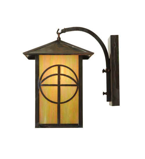 Meyda 9"W Seneca Circle Cross Curved Arm Wall Sconce