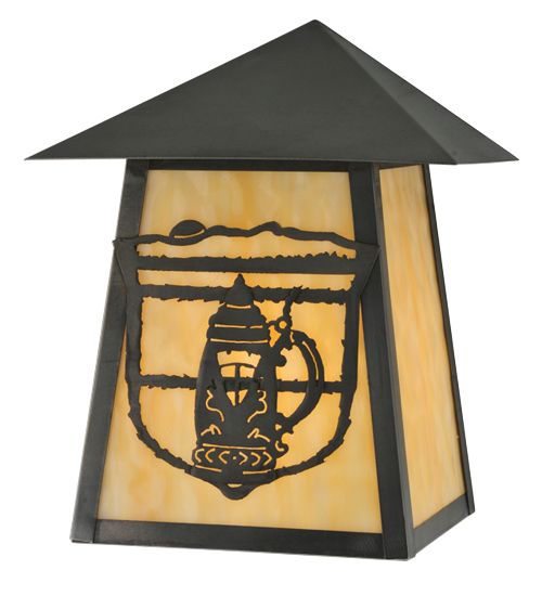 Meyda 9" Wide Lake Clear Lodge Stein Wall Sconce