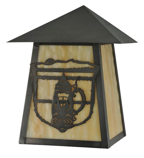Meyda 9" Wide Lake Clear Lodge Stein Wall Sconce