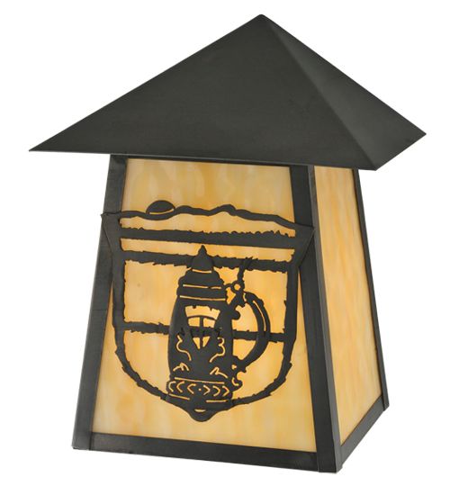 Meyda 9" Wide Lake Clear Lodge Stein Wall Sconce