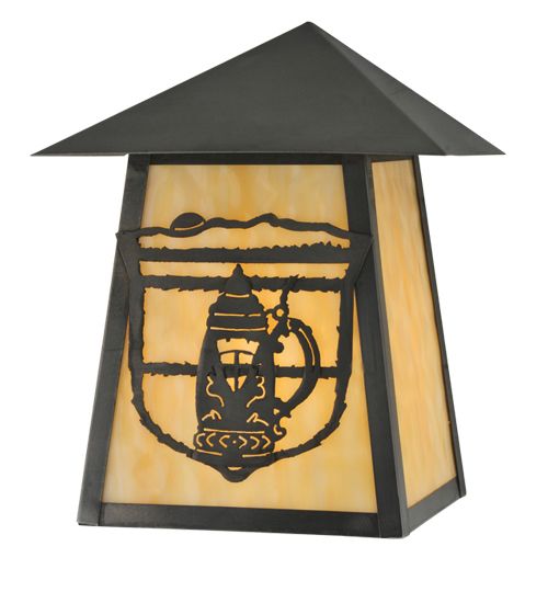 Meyda 9" Wide Lake Clear Lodge Stein Wall Sconce