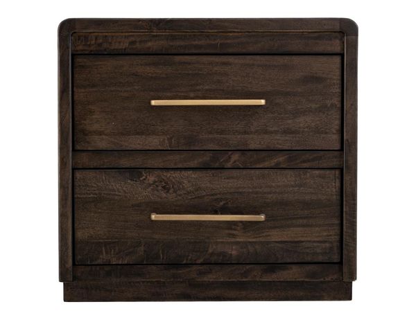 Dark Mezquite Nightstand - Rounded Corners