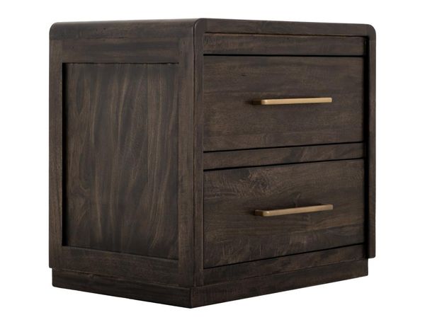 Dark Mezquite Nightstand - Rounded Corners