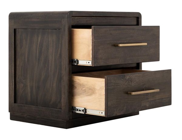 Dark Mezquite Nightstand - Rounded Corners