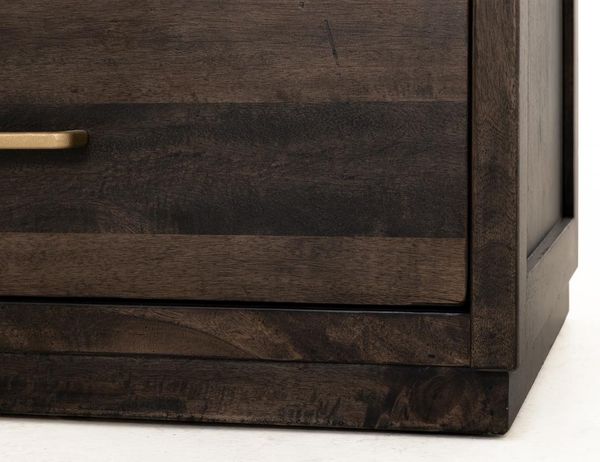 Dark Mezquite Nightstand - Rounded Corners
