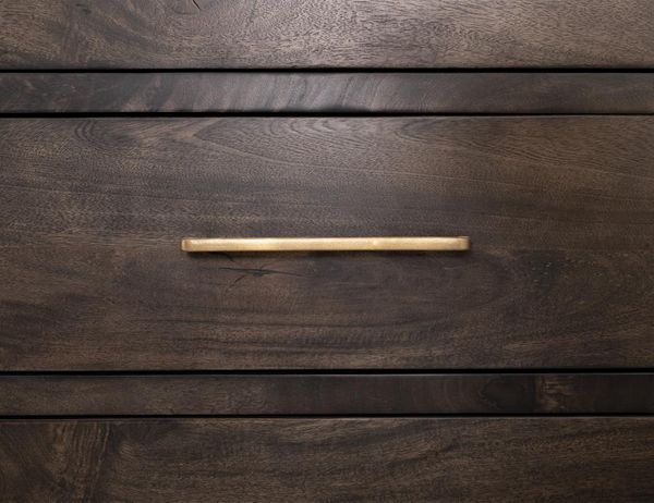 Dark Mezquite Nightstand - Rounded Corners