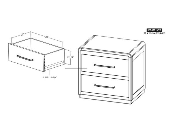 Dark Mezquite Nightstand - Rounded Corners