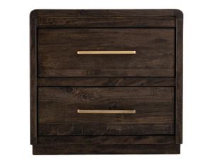 Dark Mezquite Nightstand - Rounded Corners