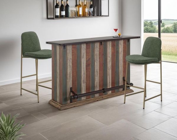 Multicolor Bar with Iron Footrest