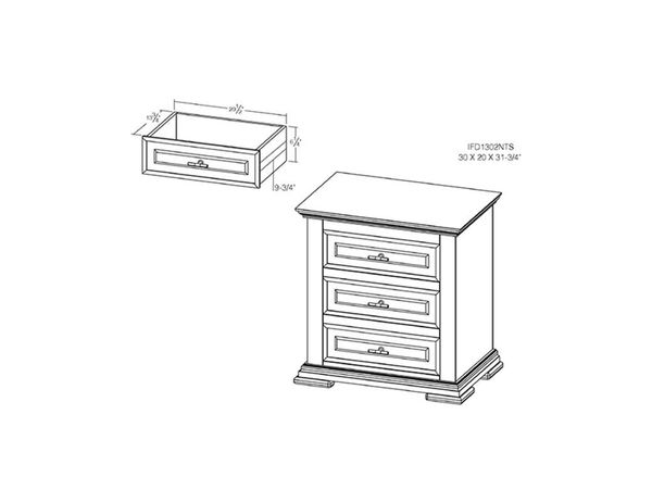 Desire 3 Drawer, Nightstand