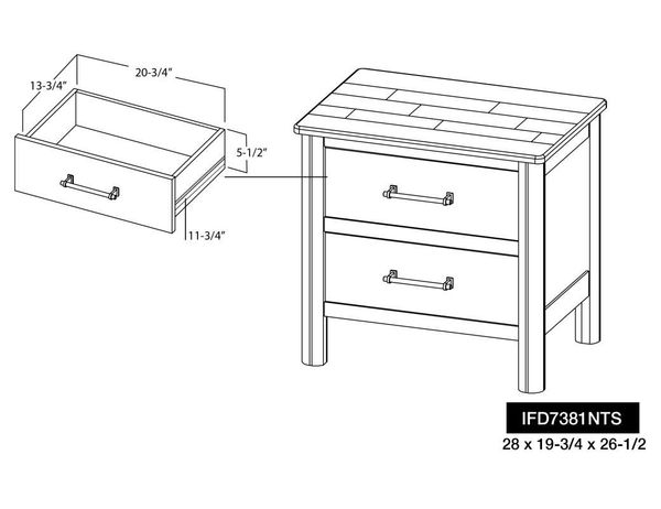 Olimpia 2 Drawer Nightstand