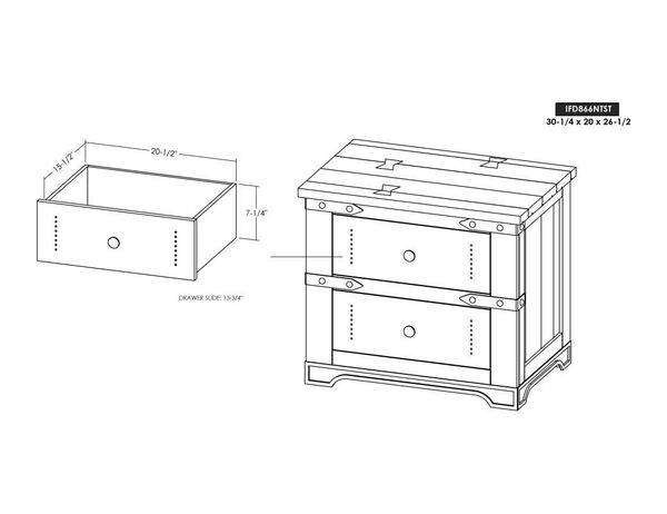 Parota 2-Drawer Nightstand