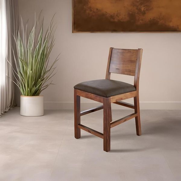 Parota Solid-Back Barstool