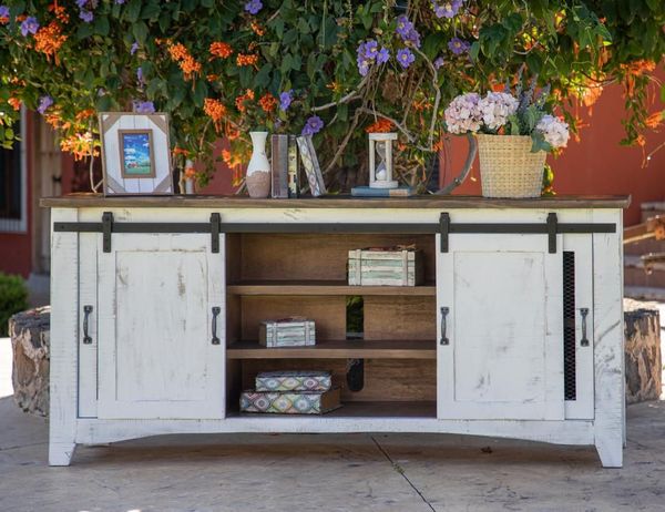 Pueblo White 80" Television Stand