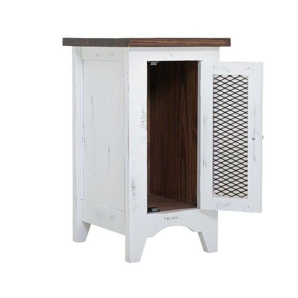 Pueblo White Chair Side Table