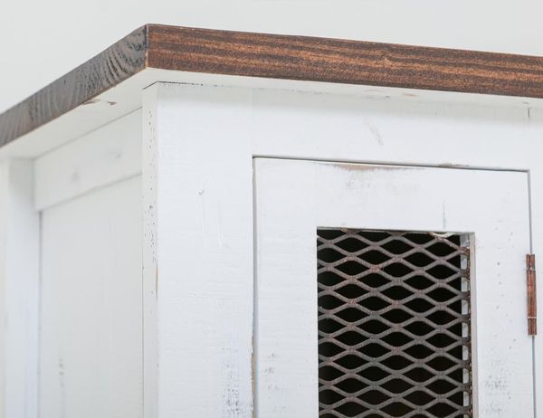 Pueblo White Chair Side Table