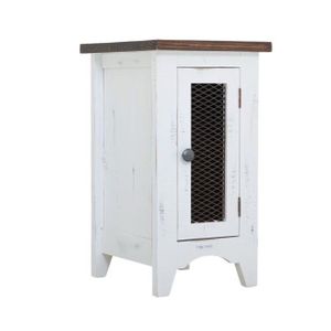 Pueblo White Chair Side Table