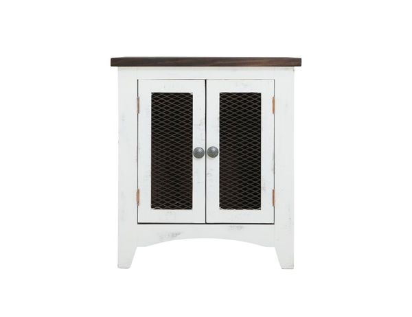 Pueblo White End Table