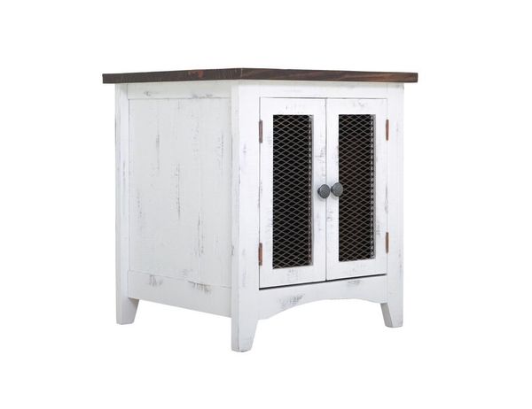 Pueblo White End Table