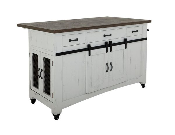 Pueblo White Kitchen Island
