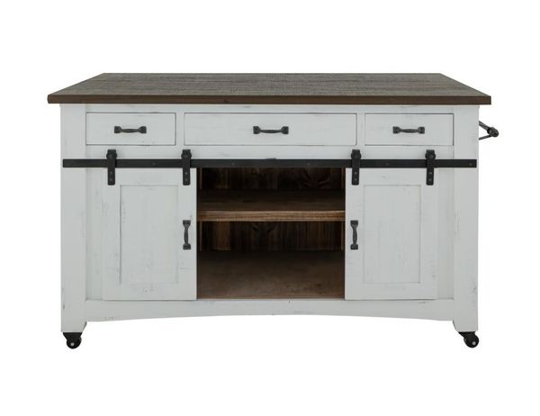 Pueblo White Kitchen Island
