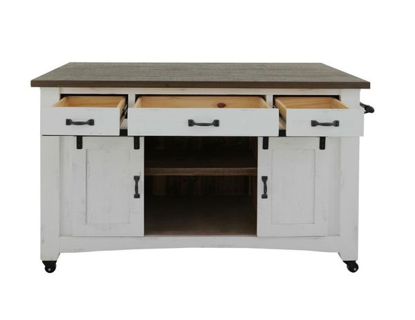 Pueblo White Kitchen Island