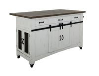 Pueblo White Kitchen Island