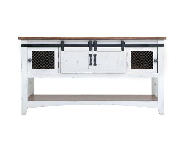 Pueblo White Sofa Table