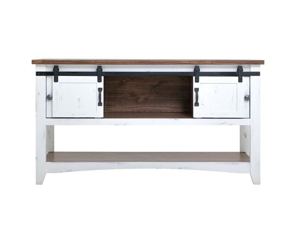 Pueblo White Sofa Table