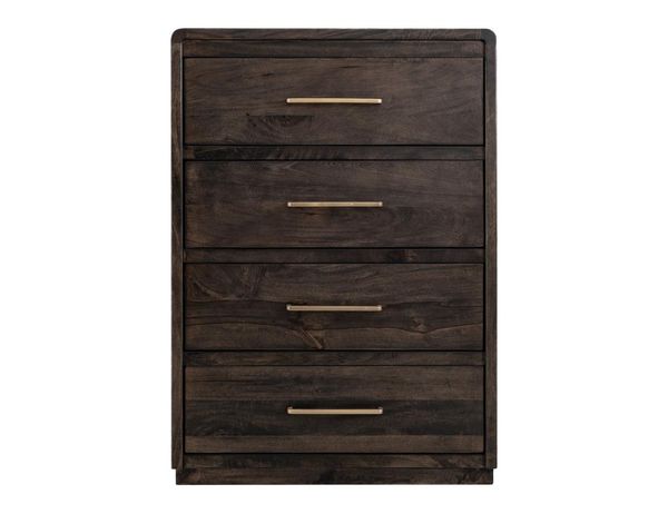 Dark Mezquite Rounded 5 Drawer Chest