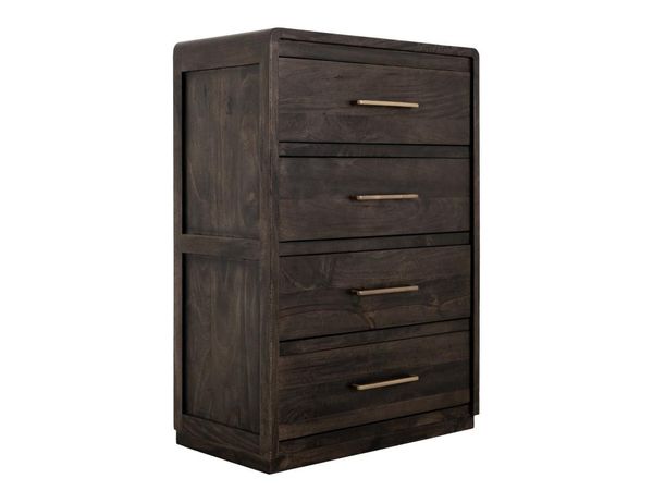 Dark Mezquite Rounded 5 Drawer Chest