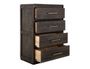 Dark Mezquite Rounded 5 Drawer Chest
