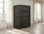Dark Mezquite Rounded 5 Drawer Chest