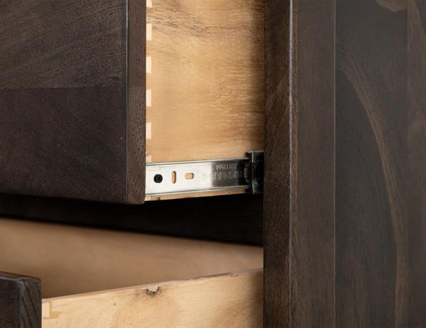 Dark Mezquite Rounded 5 Drawer Chest