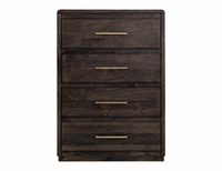 Dark Mezquite Rounded 5 Drawer Chest