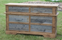 Rustic Alder 6 Drawer 60" Dresser